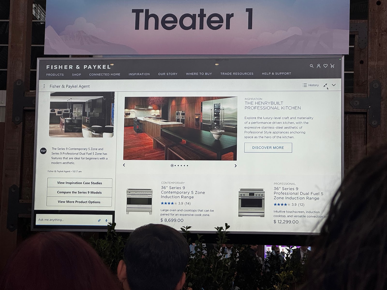 A picture of a slide from Agentforce World Tour showing a web page from Fisher & Paykel.