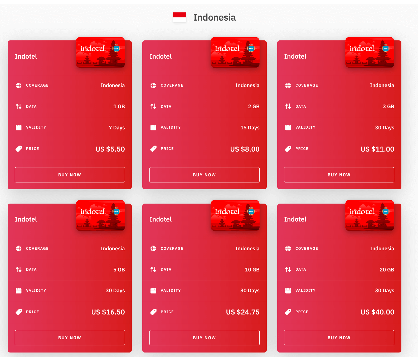 Planes eSIM de Airalo Indonesia