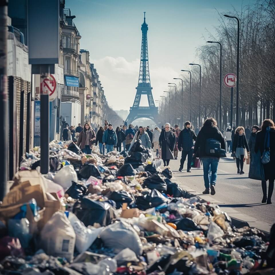 Paris Covered in Trash