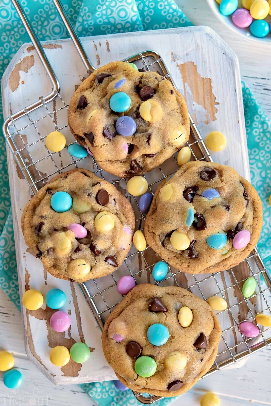 chocolate chip cookies cutting board