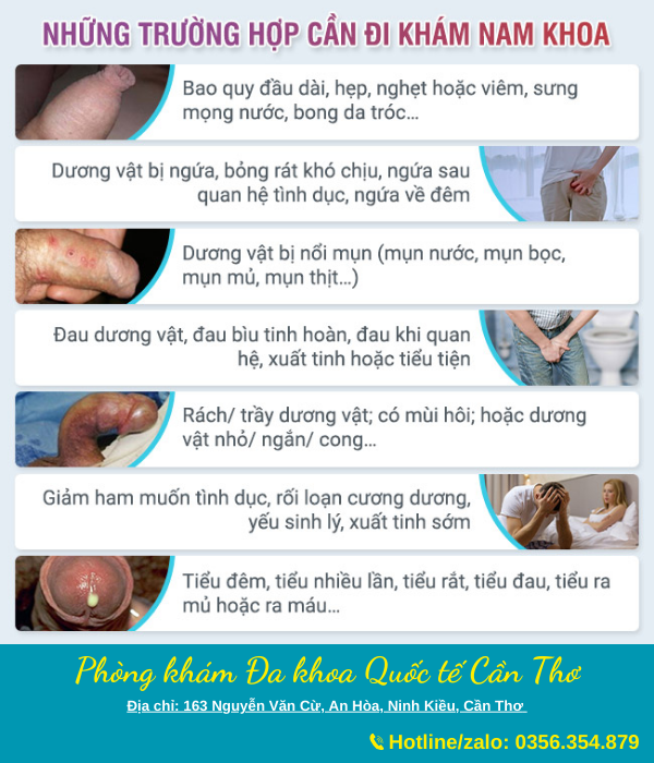 Trường hợp cần đi khám nam khoa ngay