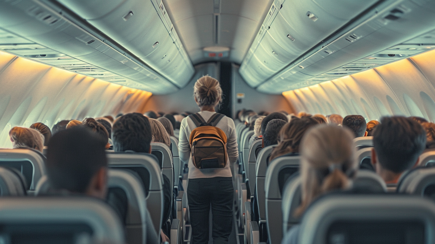 People on a flight | Source: Midjourney