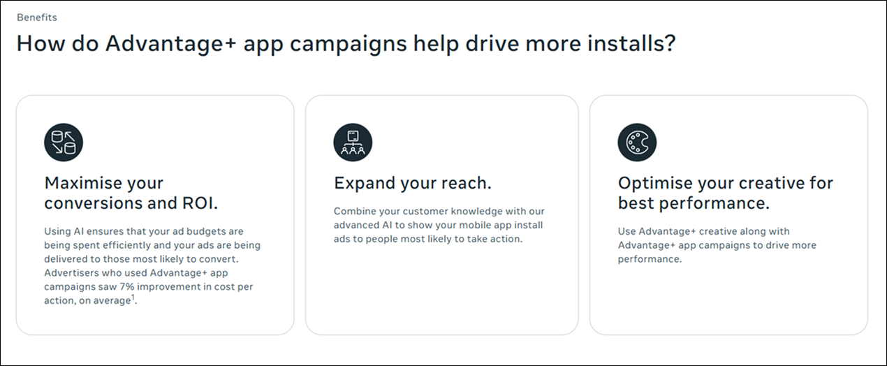 Advantage+ App campaigns benefits