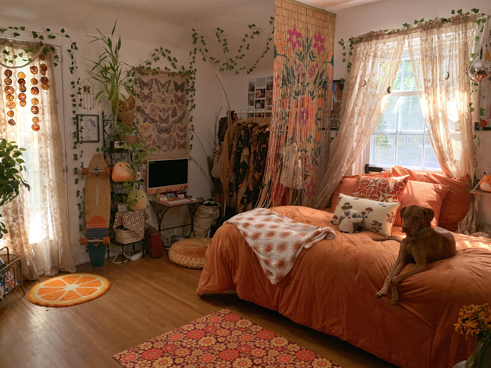 orange themed room