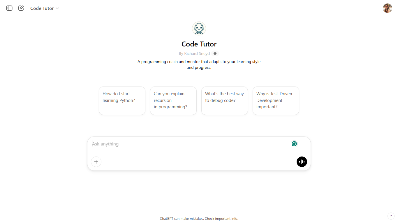 أفضل أدوات GPT للطلاب: Code Tutor: أفضل أداة مساعدة في البرمجة