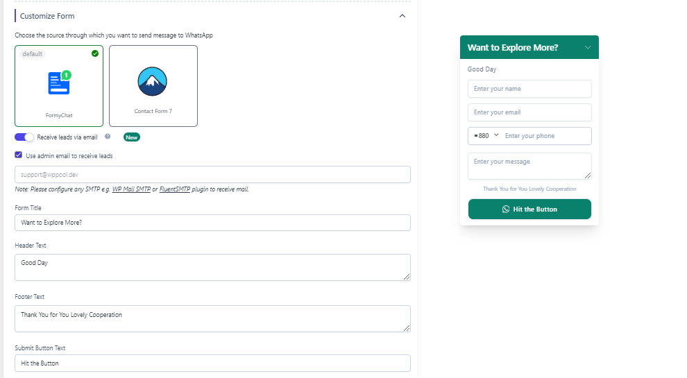 Customize Contract Form