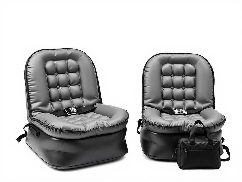 BubbleBum inflatable booster seat inflated and in carrying case