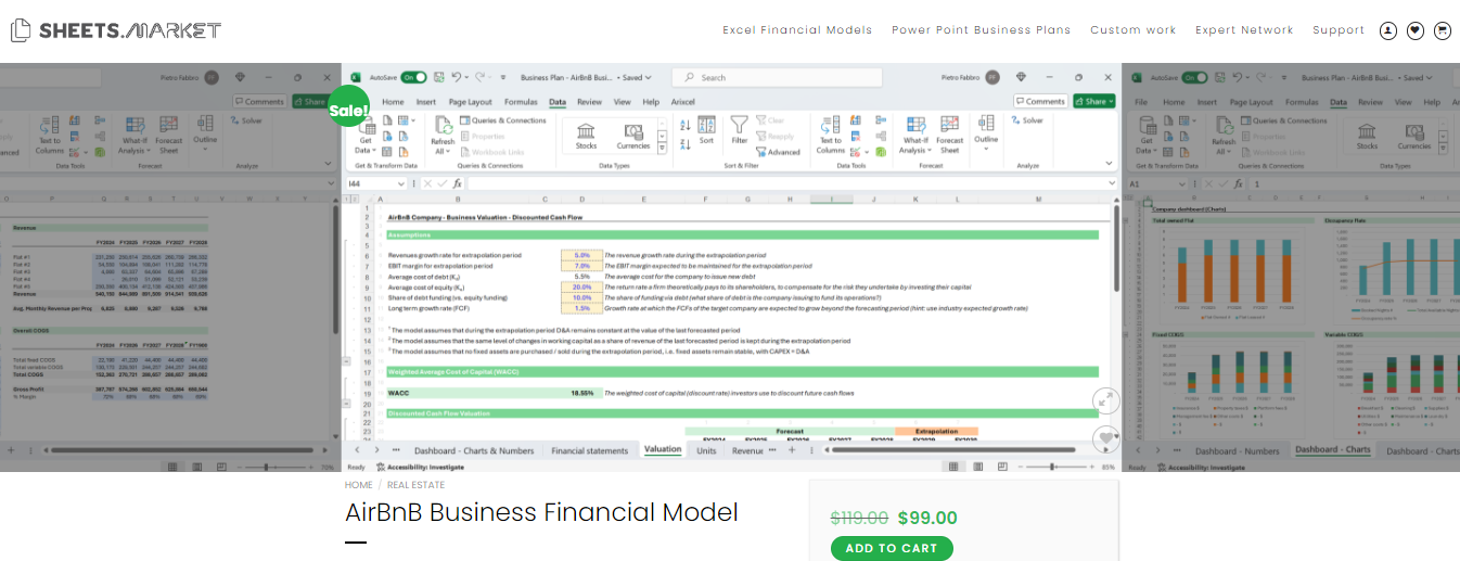 AirBnB Business financial model