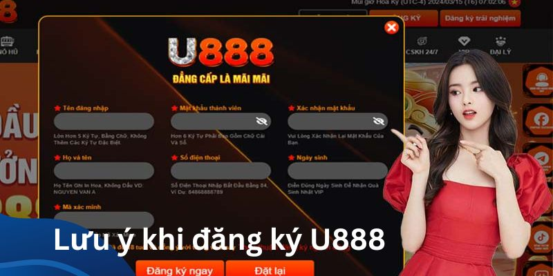 Đăng ký U888 & Các lưu ý cần thiết