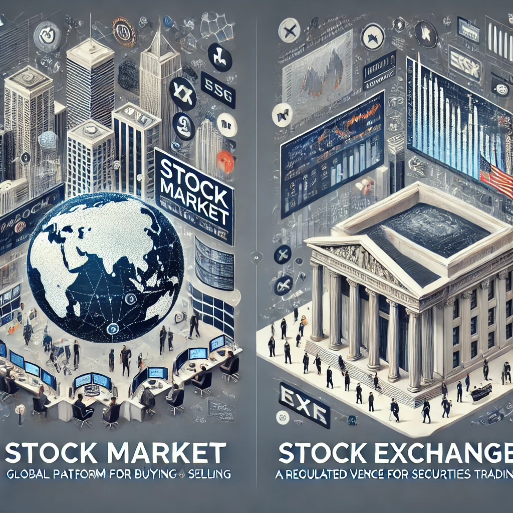 difference between stock market and stock exchange