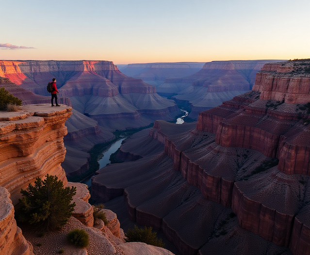 Experience the grandeur of the Grand Canyon with this breathtaking shot of its red-rock cliffs, carved by the Colorado River over millions of years. Witness the vastness of this natural wonder, perfect for travel enthusiasts and geology lovers. Keywords: Grand Canyon, USA, natural wonder, panoramic views, geological marvel.