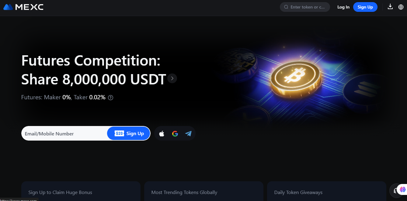 Mexc homepage