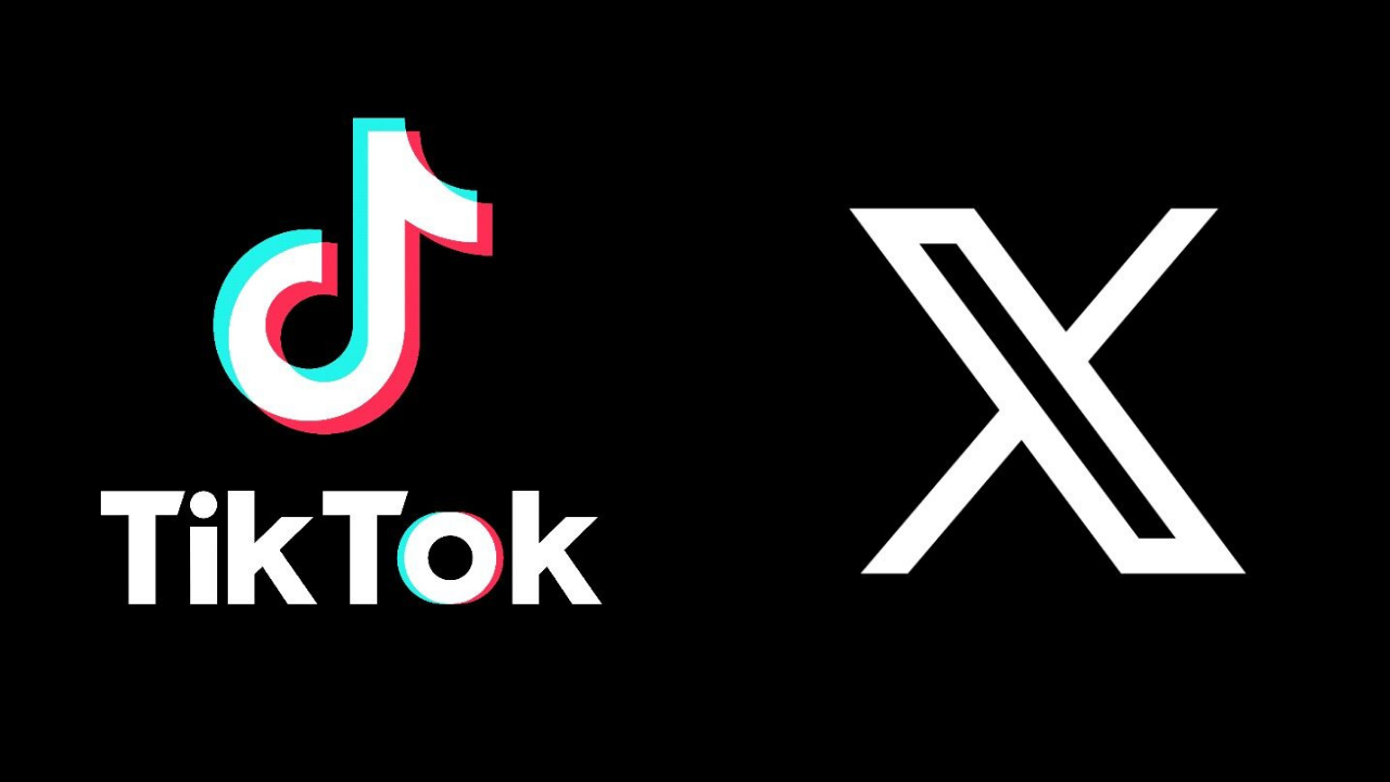 This contains an image of tiktok and X logo