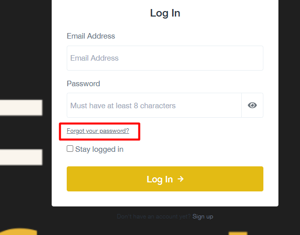 A screenshot of a login page