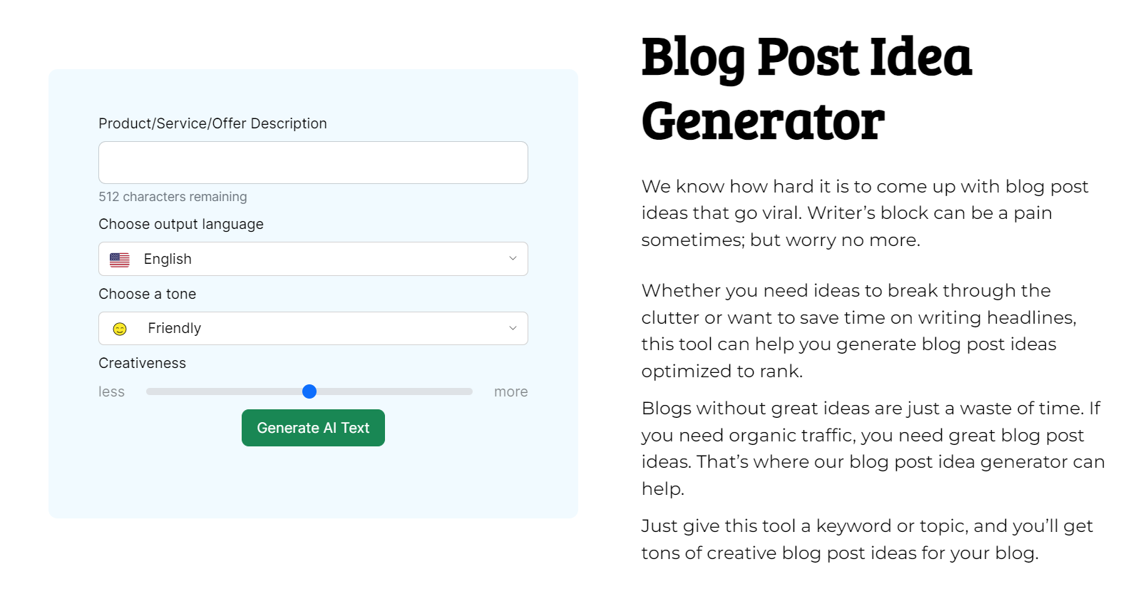 Content Gorilla's Blog Post Idea Generator