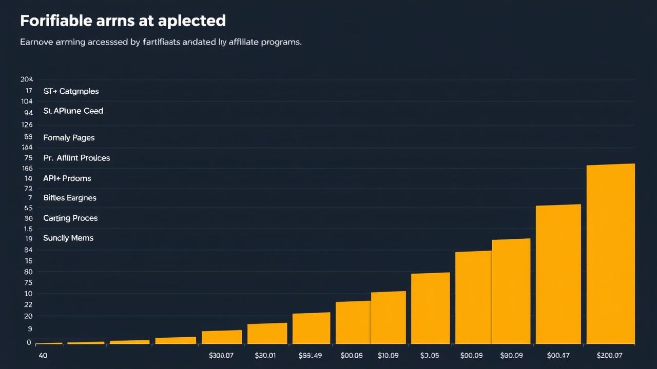 Um gráfico colorido mostrando ganhos de diferentes programas de afiliados.