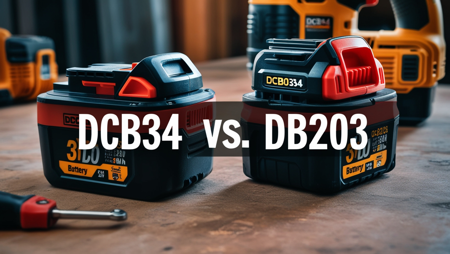 DCB034 Battery Versus DCB203