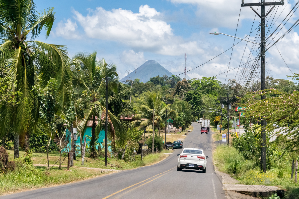 A car moving around Costa Rica 