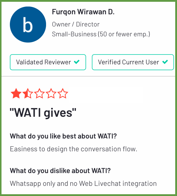 WATI user review