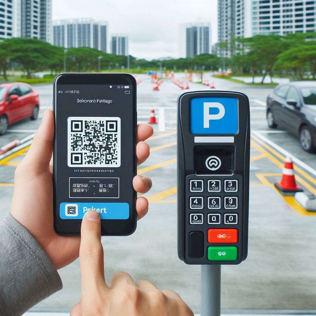 a parking lot accepts payments via a qr code 