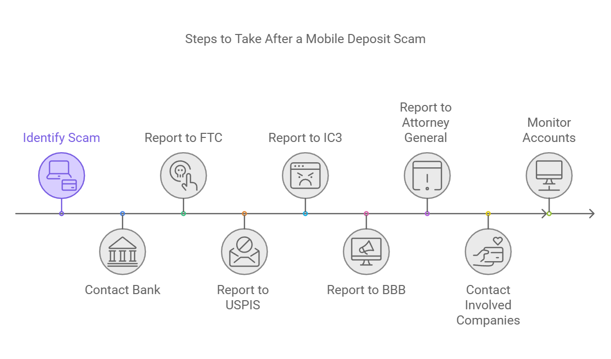 Steps to take after falling victim to a mobile deposit scam