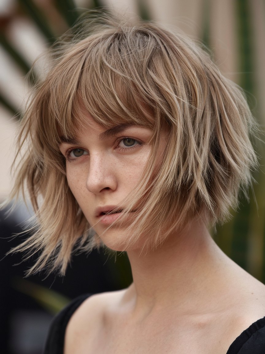 18. Choppy Fringe with Messy Bob