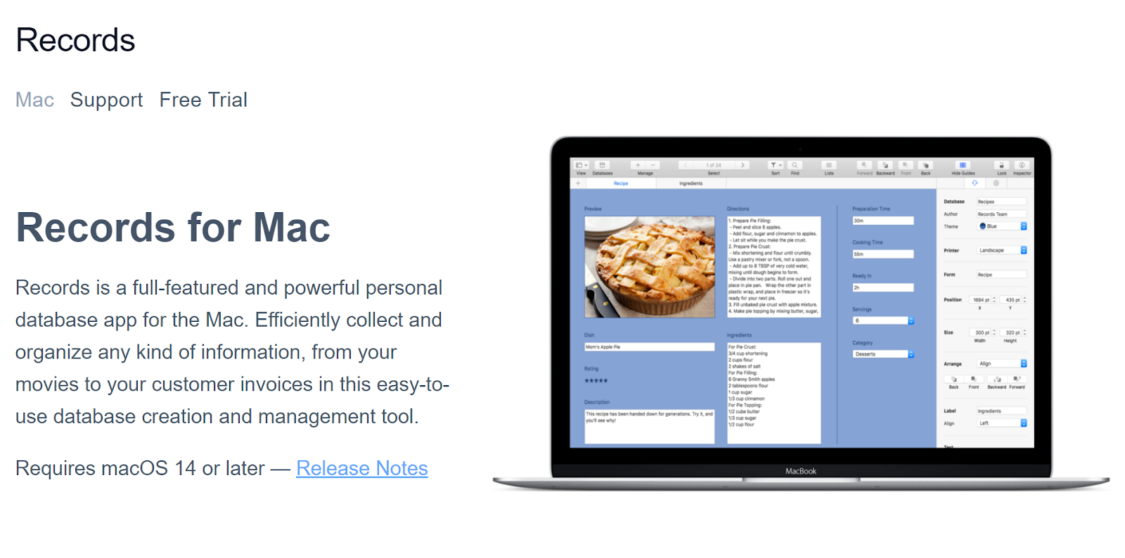 Records Database App for Mac