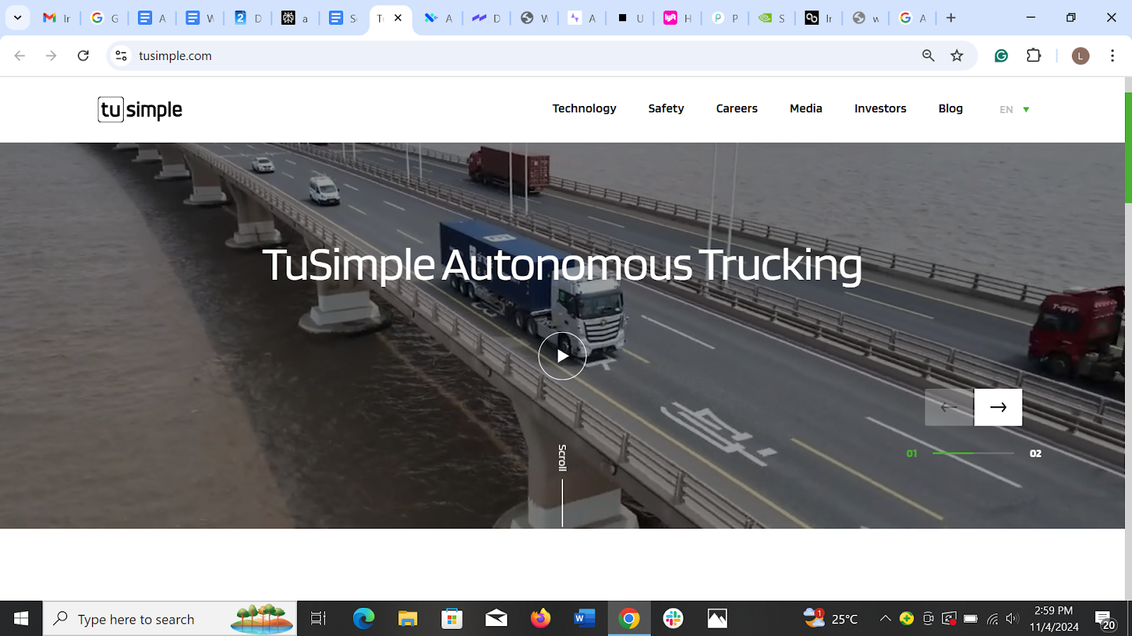 TuSimple Autonomous vehicle