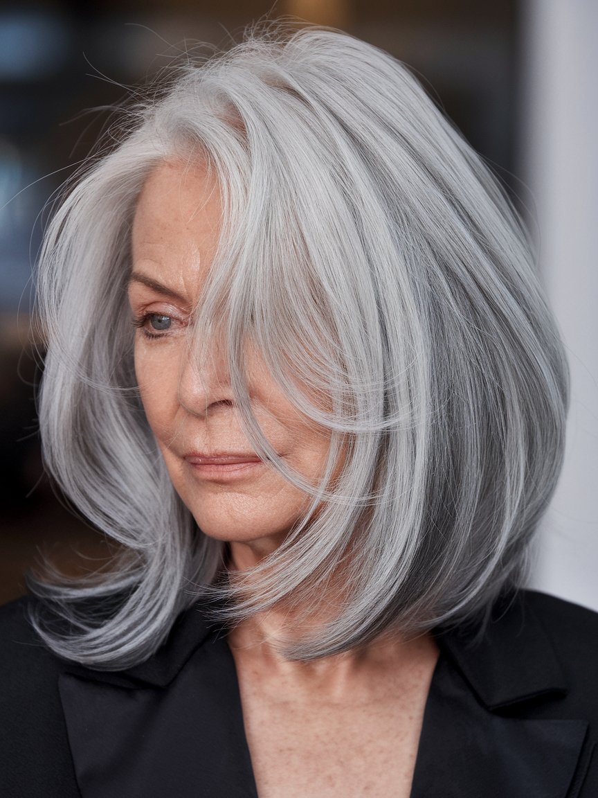 21. Textured Silver Lob (Long Bob)