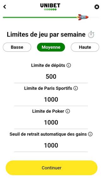 Unibet Définissez vos limites de jeu