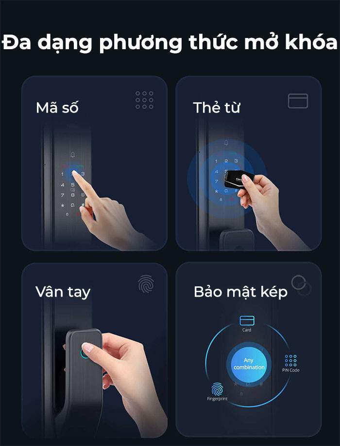 Đa dạng phương thức mở khoá trên Kaadas Q3