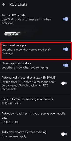 How to turn off read receipts