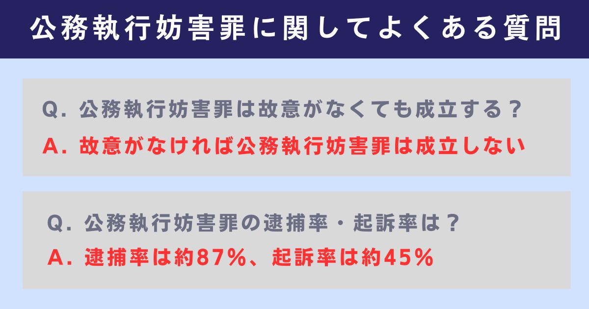 公務執行妨害罪に関してよくある質問