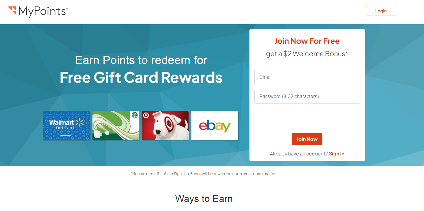 Интерфейс MyPoints