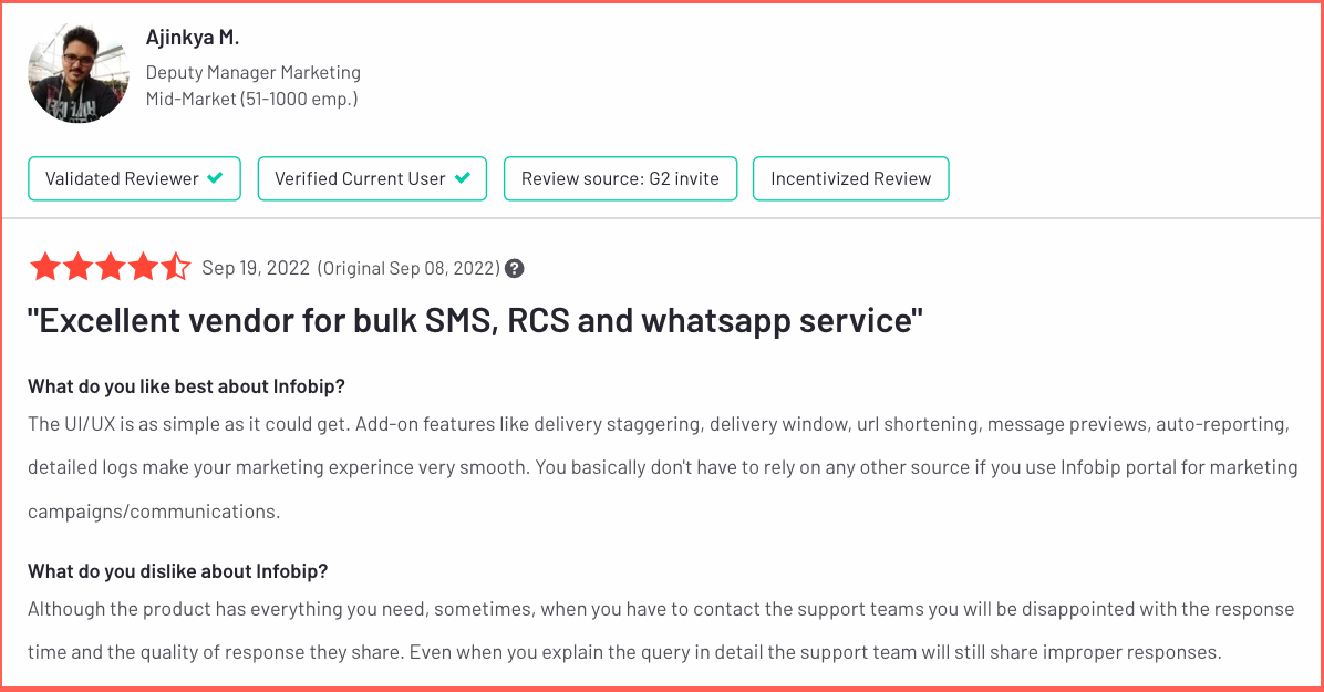 Infobip user review