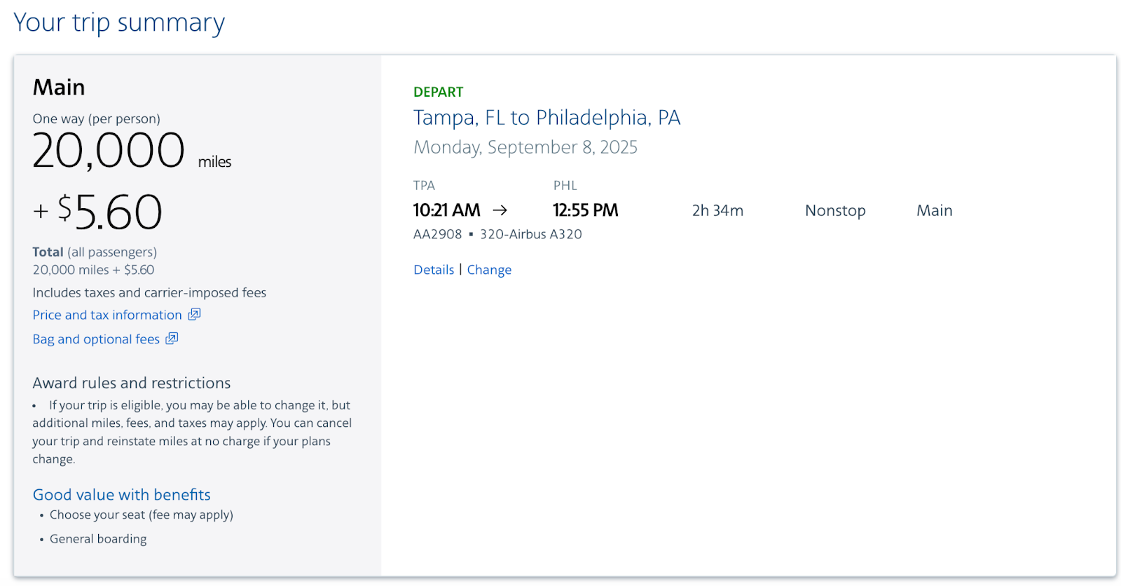 cost of flight booked via British Airways