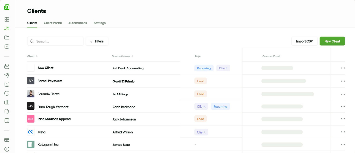 Bonsai Client Management (CRM)