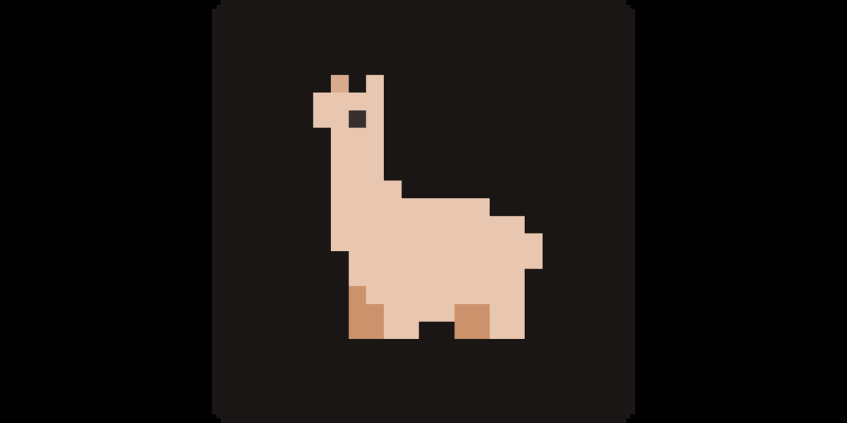 A pixelated llama, or maybe alpaca.