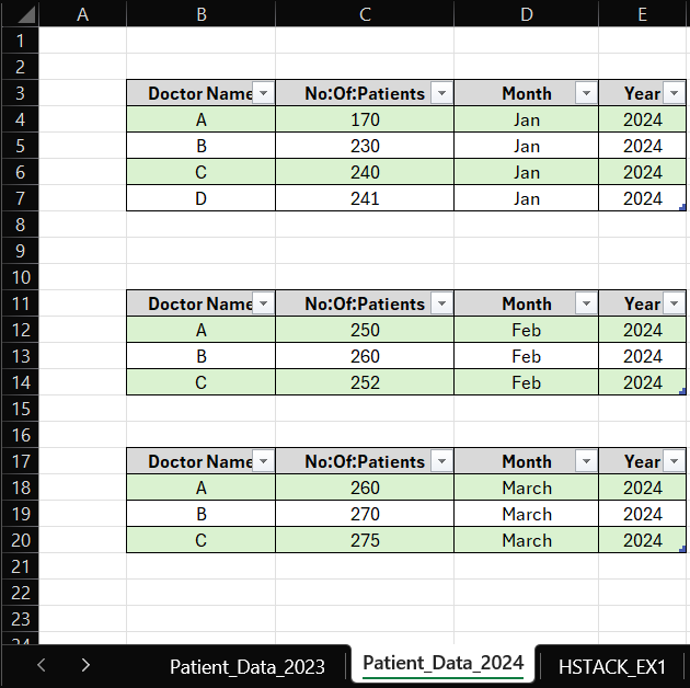 VSTACK in Excel