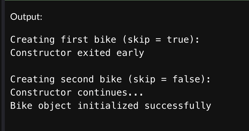 output of the example explaining return keyword