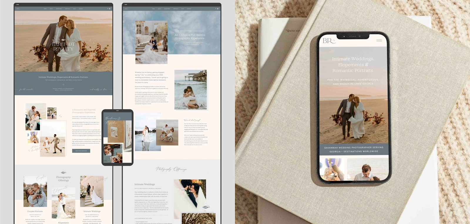 Barefoot Royalty Photography as an example of creative website design. 