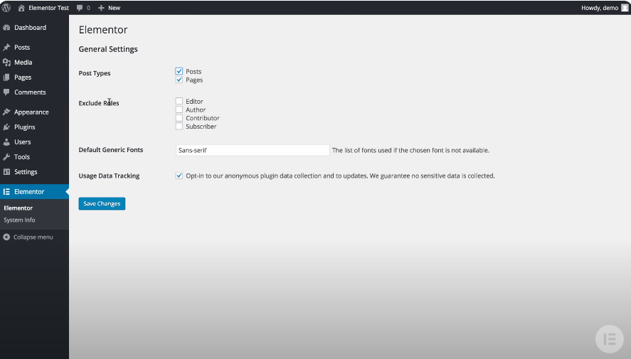 Configuring Elementor Settings-axiabits