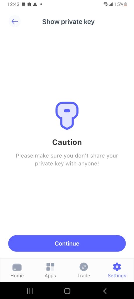 Fully non-custodial wallet with private keys.