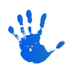 blue hand print