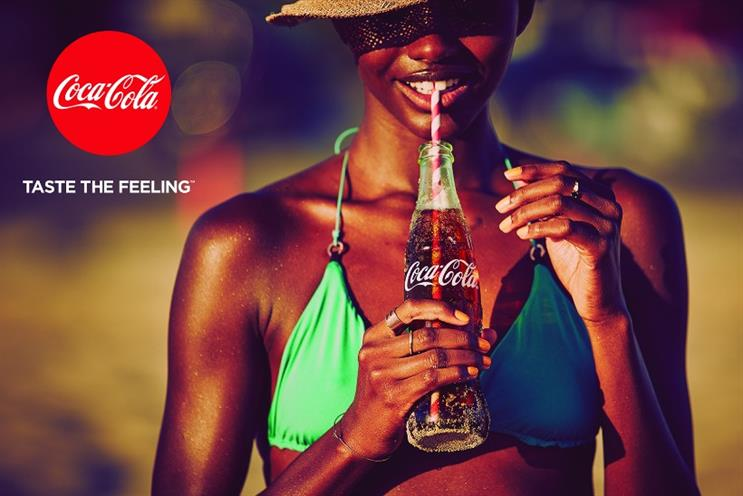 Banner publicitário da Coca-Cola