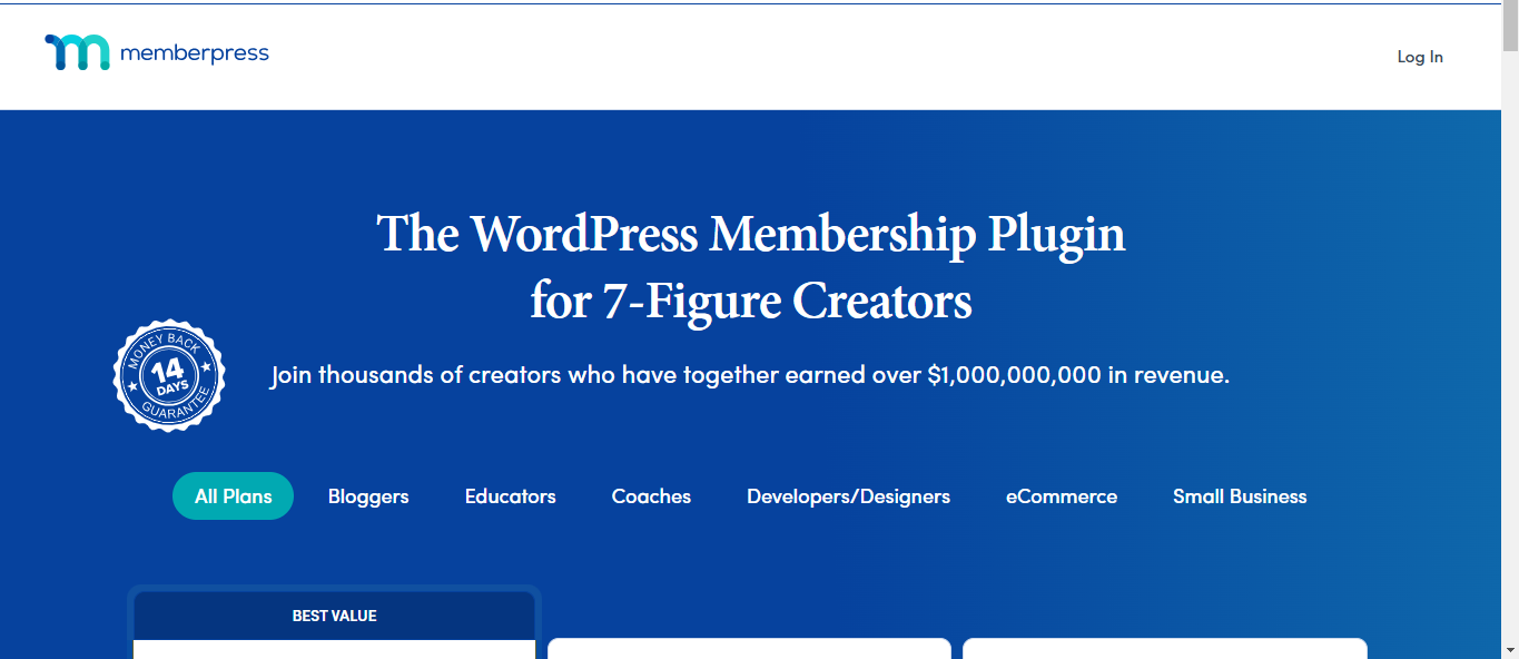 a screenshot of memberpress plugin for creating a WordPress Author Membership Site 