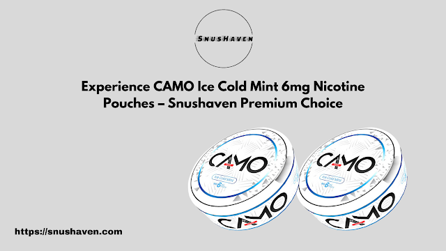 Experience CAMO Ice Cold Mint 6mg Nicotine Pouches – Snushaven’s Premium Choice