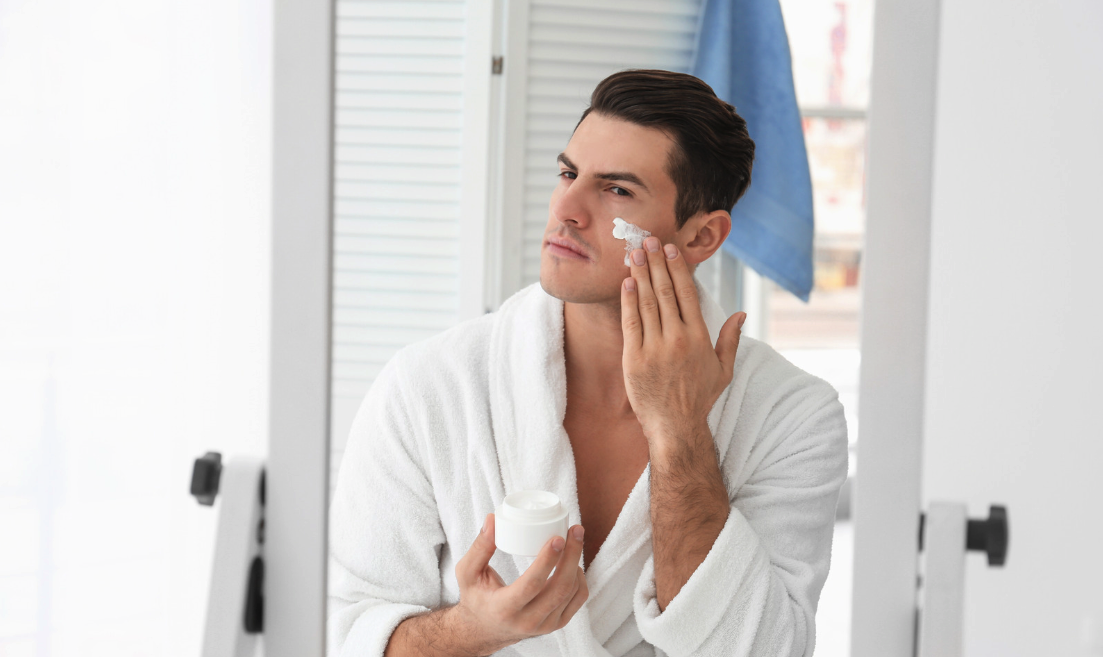 Facial care routine for men