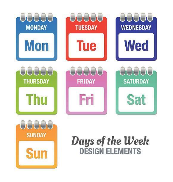 Days Of The Week Stock Illustration - Download Image Now - Calendar, Monday, Day - iStock