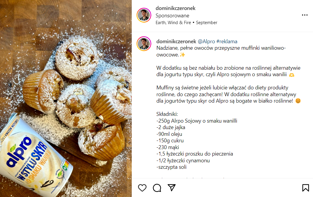 Współpraca marki Alpro z Dominikiem Czeronkiem